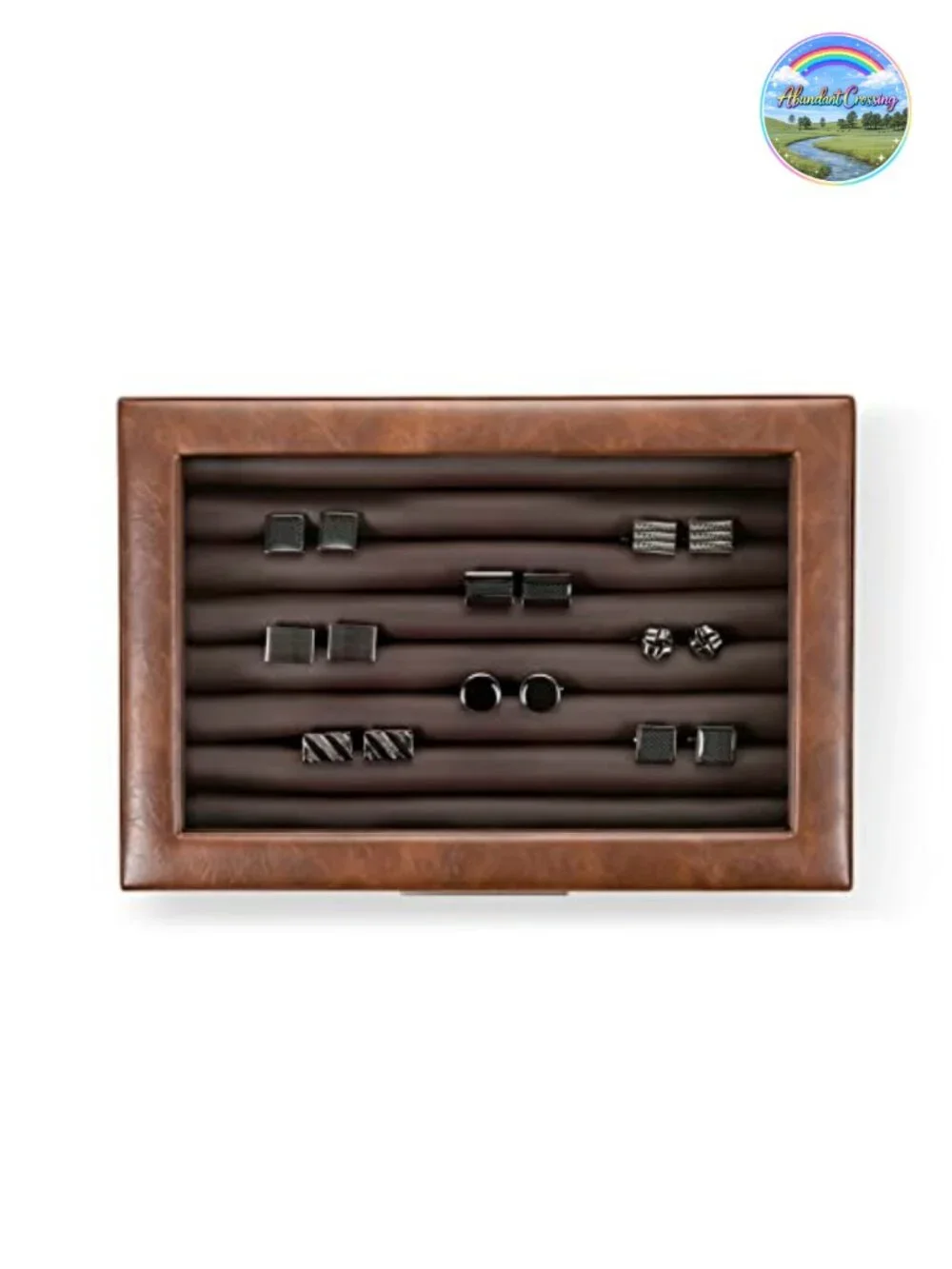 Cufflink Box for Men - Holds 70 Cufflinks - Luxury Display Jewelry Case, Faux